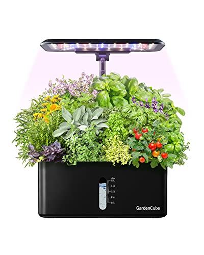 Hydroponics Growing System Indoor Garden: Herb Garden Kit Indoor with LED Grow Light Quiet Smart Water Pump Automatic Timer Healthy Fresh Herbs Vegetables - Hydroponic Planter for Home Kitchen Office