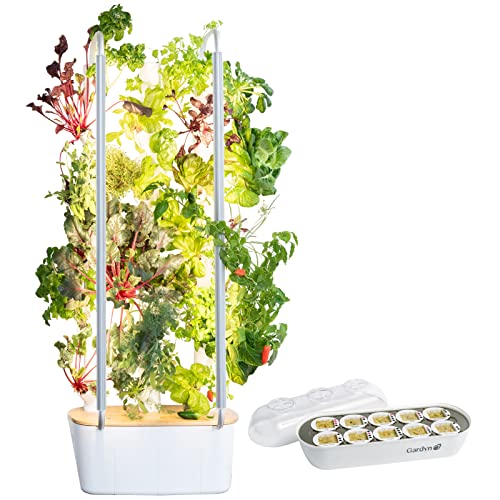 Gardyn 2.0 Bundle with Hydroponics Growing System Vertical Indoor Garden & Nursery (2.0 Gardyn Plus 30 Free Non-GMO Plants, LED Grow Lights, 30 Day Kelby Trial Membership & Nursery)