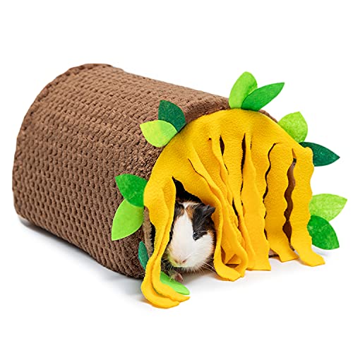 Guinea Pig Tunnel House - Small Animal Hideout Tube Cage House for Hamster Rat Mice Parrot Chinchilla Hedgehog Flying Squirrel - Playing Sleeping Resting Fleece Warm Bed Plush Nest Habitats