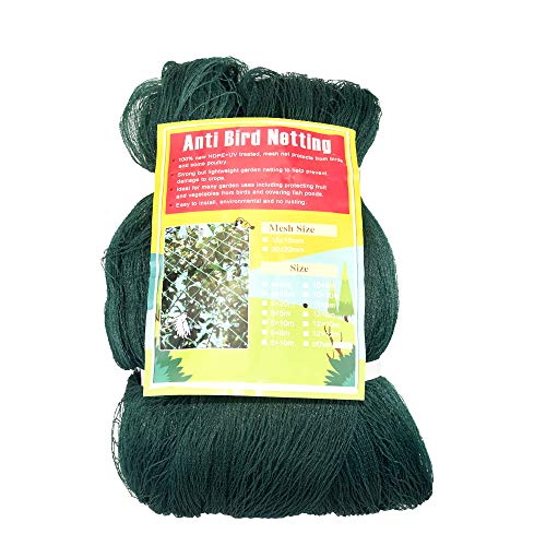 Anti Bird Netting for Garden Woven Mesh - Heavy Duty Protect Plants and Fruit Trees from Rodents Birds Deer Poultry Reusable and Doesn't Tangle (19.5 ft x 40 ft)