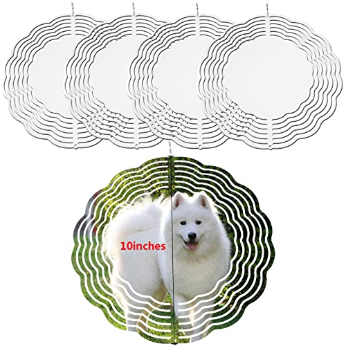 5 pcs 10 inch Sublimation Wind Spinner Blanks Sublimation Blanks Products Stainless Steel Metal Indoor Outdoor Garden Decoration for Heat Press Transfer Sublimation Blank Gift