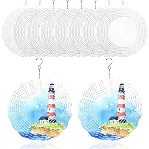 6 Pack 10 Inch Sublimation Wind Spinner Blanks 3D Aluminum Wind Spinners Hanging Wind Spinners DIY Crafts Ornaments for Indoor Outdoor Garden Yard Window Porch Front Door Decoration (6 Pack 10 Inch)