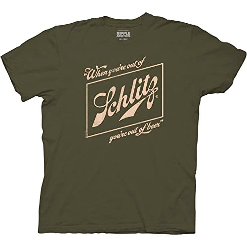 Ripple Junction Schlitz Sign and Slogan Brewery Adult T-Shirt Officially Licensed Large Army