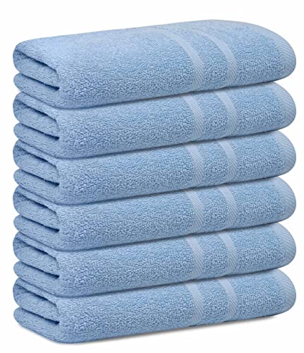 LOOP TERRY Bath Towel Set - 100% Cotton 6 Pack 24 x 46 Quick Dry Towels. Lightweight & Absorbent, 500 GSM Soft Towels use for Bath, Pool, Spa, Gym, Guest Bathroom, Ideal for Daily Drying