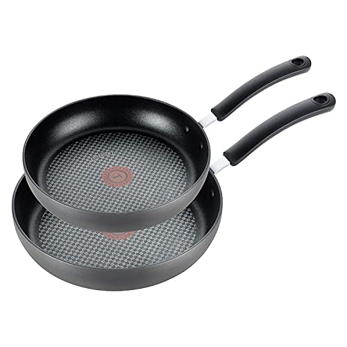 T-fal Ultimate Hard Anodized Nonstick 2 Piece Fry Pan Set 8, 10 Inch Cookware, Pots and Pans, Dishwasher Safe Black
