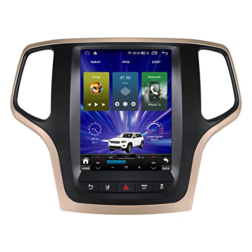 Android 10 Car Stereo Radio Tesla Style for Jeep Grand Cherokee 2014-2020 Radio Upgrade,10.4  IPS Touchscreen in Dash GPS Navigation 4+64G Support Carplay/Bluetooth/WiFi/SWC/DSP