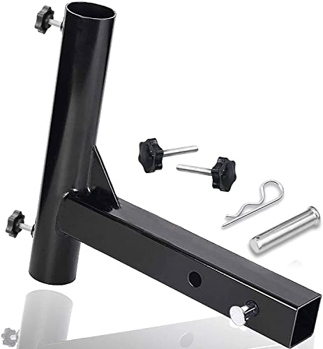 Trailer Hitch Flag Pole Holder for Poles Up to 2" Dia. Receiver Bracket Rv Flag Mount for Truck with 2 Anti-Wobble Screws Compatible with 2" Hitch Receivers