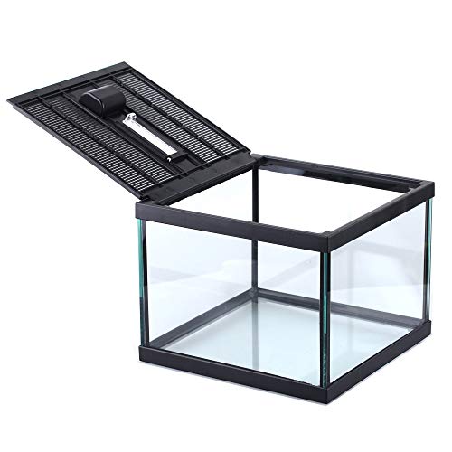 crapelles Reptile Amphibians Terrarium Glass Box for Small pet Waterproof Ventilation Transparency Clearly Visible Inside