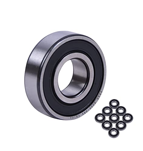 Frassie 10 Pcs 6203RS Deep Groove Ball Bearing, Double Rubber Sealed Bearing 17x40mmx12mm