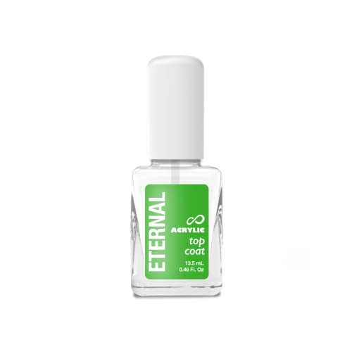 Eternal Acrylic Top Coat Nail Polish - 13.5 mL Quick Dry Long Lasting Finish Top Coat for Nails with No UV Lamp Needed - Nail Color Protection, Chip Prevention & Glossy Fingernail for Women - 1 Unit