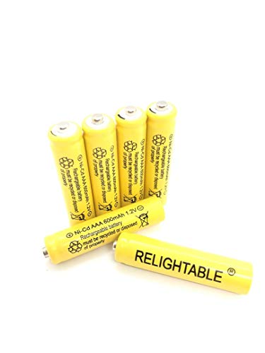 Relightable NiCd AA/AAA 600mAh 1.2V Rechargeable Batteries for Solar Lights, Garden Lights and Remotes (6PCS AAA 600mAh Batteries)