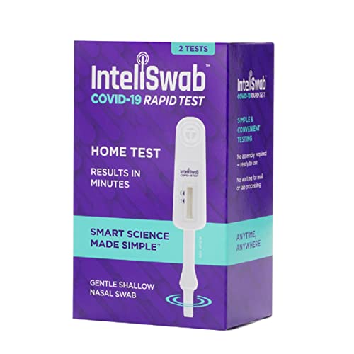 InteliSwab COVID-19 Rapid Test, 1 Pack, 2 Tests Total, Simple to Use at Home, 1 Minute Hands-On Time, FDA EUA Authorized, Designed and Developed in the U.S.A.