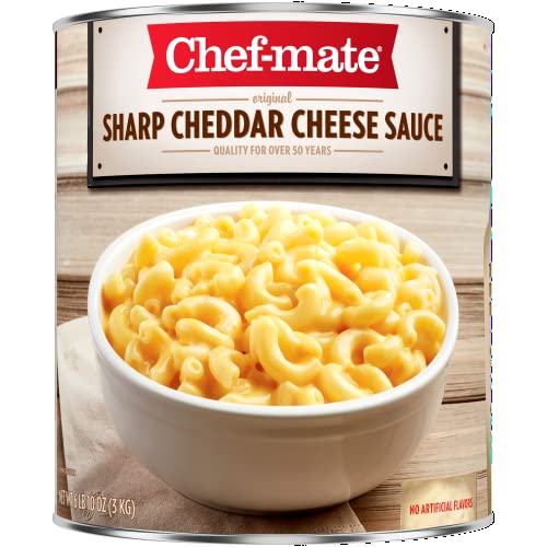 Chef-mate Sharp Cheddar Cheese Sauce and Queso, Superbowl Party Supply, 6 lb 10 oz (# 10 Can Bulk)