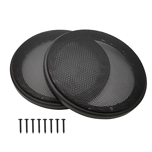6.5" Speaker Grill Covers, Car Speaker Subwoofer Guard Protector, ABS Plastic Frame with Metal Mesh, Black - 2Pcs