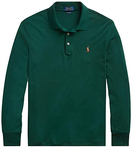 POLO RALPH LAUREN Men's Classic Fit Long Sleeve Soft Touch Polo Shirt (XXL, ClgGreen)