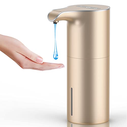 YIKHOM Automatic Liquid Soap Dispenser, 5 Level Adjustable Touch-Free Motion Sensor Soap Pump Dispenser, 15.37 oz Electric Soap Dispenser, Waterproof Pump for Bathroom Kitchen, USB C Rechargeable