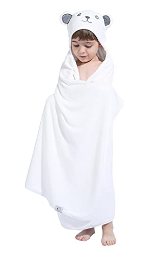 HIPHOP PANDA Bamboo Hooded Towel for Kids - 30  50 INCH Large Size for 3-10 Yrs - Premium Bath Kids Beach Towels Wrap for Girls, Boys - Ultra Absorbent and Hypoallergenic