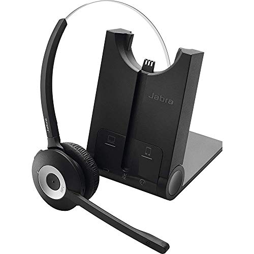 Jabra Pro 935 Mono MS Wireless Bluetooth Headset with Headband Attachment and Base, Dual Connectivity