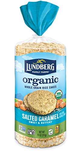 Lundberg Organic Whole Grain Brown Rice Cakes, Salted Caramel, Gluten-Free, Vegan, Healthy Snacks, 11 oz (1 Pack)