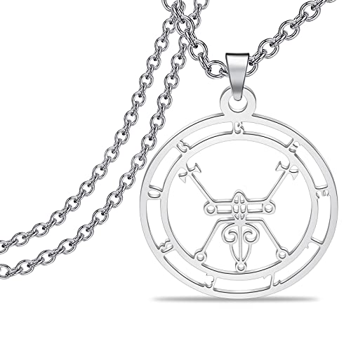 Lywjyb Birdgot Beelzebub Sigil Necklace Gothic Gift Seal of Beelzebub Gift For Men Boyfriend (Beelzebub ne)