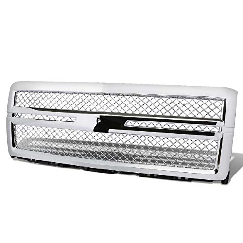 Compatible with Chevy Silverado 1500 GMT K2XX ABS Plastic Mesh Style Grille (Chrome)