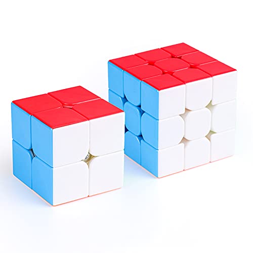 Moyu Magic Cube Set Speed Cube Bundle 2x2x2 3x3x3, Easy Turning 3D Puzzle Cube Games Toy Gift for Kids Adults, Pack of 2