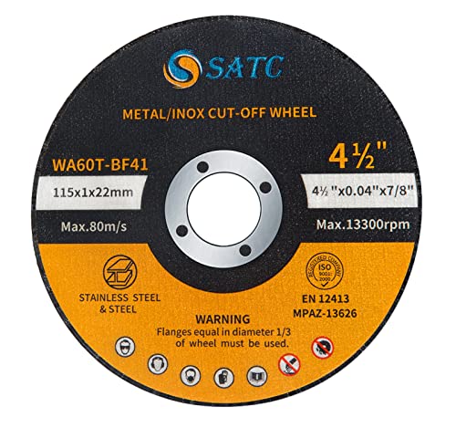 S SATC 4 1/2 Cut Off Wheel 50 PCS Cutting Wheels 4.5"x.040"x7/8" Angle Grinder Cutting Disc Ultra Thin Metal & Stainless Steel