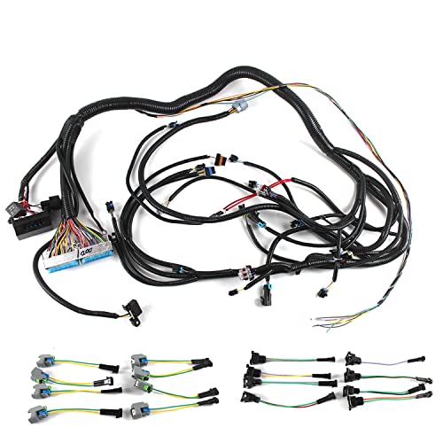 DAYSYORE W/4L60E Standalone Wiring Harness - with EV1 EV6 Injector Plug Fits for 1997-2006 GM LS1 VORTEC DBC 4.8L 5.3L 6.0L Transmission Wiring Harness Kit,with 3 Month Warranty