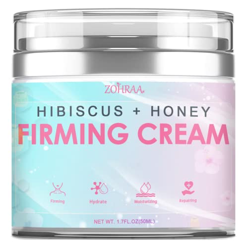 Hibiscus and Honey Firming Cream, Neck Firming Cream, Skin Tightening Cream, Skin Firming and Tightening Lotion for Face and Body, Anti-Wrinkle Cream for Firming, Tightening, Moisturizing Skin, With Hibiscus Extract and Honey