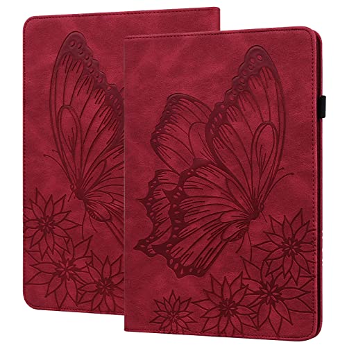 Dteck Butterfly Case for 6" Kindle Paperwhite (Previous Generation - 10th/7th/6th/5th/2018 Release) - Stylish Classic Folio Wallet Case Slim Fit Lightweight Protective Leather Flip Cute Cover (Red)