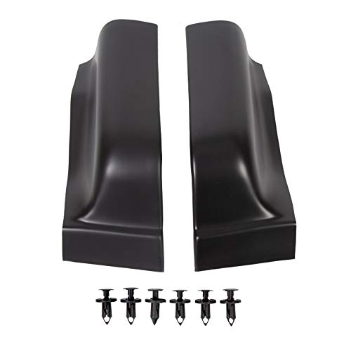 ECOTRIC Cab Corner Cover Compatible With 2004-2008 Ford F150 Crew Cab ABS Black-1 Pair 2 Pcs