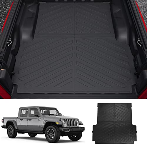 powoq Fit 2020-2023 Jeep Gladiator JT Pickup Truck Bed Mat TPE Material All Weather Bed Liner Truck Mat 5 Ft for 2020 2021 2022 2023 Jeep Gladiator Accessories