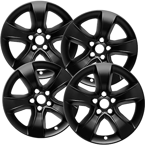 OxGord 17 inch Wheel Skins for 2008-2014 Dodge Charger (Set of 4) Impostor Wheel Covers for 17 inch Gloss Black ABS Wheels- Auto Tire Replacement Exterior Cap Cover