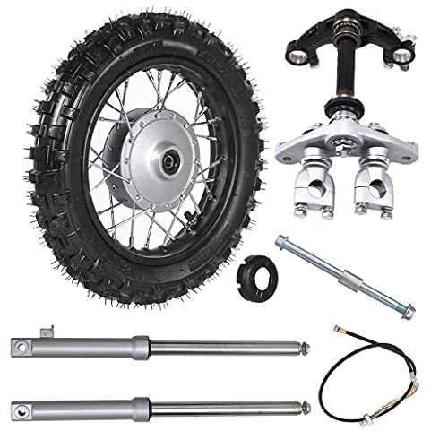 MOTOTPR Front Wheel 10" Tire Rim 2.50-10 Forks Triple Tree for Honda CRF50 Dirt Bike