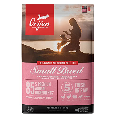 ORIJEN Dog Small Breed Recipe, 4lb, High-Protein Grain-Free Dry Dog Food, Packaging May Vary