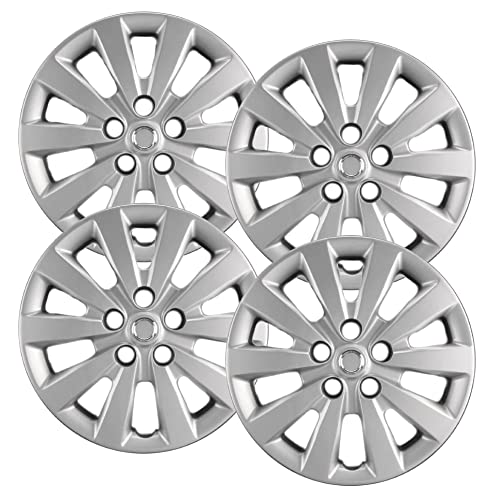 Hubcaps.com - Premium Quality 16" Silver Hubcaps / Wheel Covers fits Nissan Sentra, Heavy Duty Construction (Set of 4)