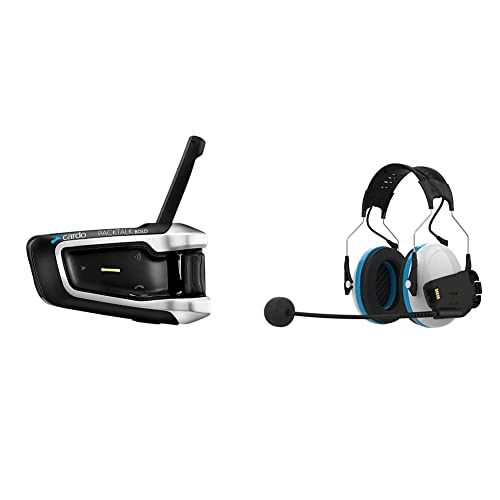 Cardo PTB00101 - PACKTALK Bold Motorcycle Bluetooth Communication System Headset - Black, Dual 2 Pack & Systems PACKTALK Headphone - Ideal for Coaching, Training, UTV's and Side by Side's