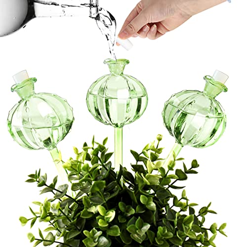 KGCCIZI Plant Watering Globes. Self Watering Globes. 3-Pack Cactus Watering Bulbs. Water Globes for Plants