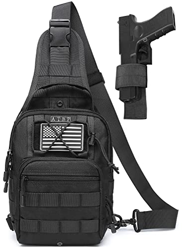 ATBP Small Tactical Sling Backpack Bag Concealed Carry Pistol Holster One Over Shoulder Bag Pack Men Universal Holster
