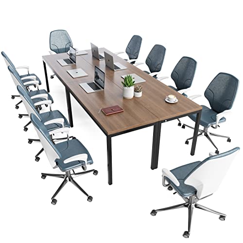 Tangkula Conference Table for 10, Large Meeting Room Table with Honeycomb Tabletop, Stable Metal Frame, Multifunctional Computer Desk for Home, Office, Conference Room