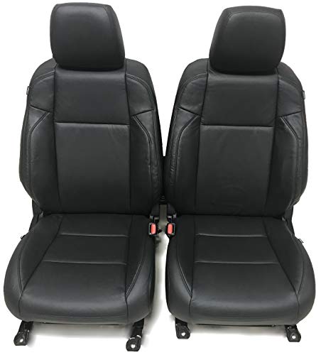 KATZKIN Black Leather Seat Covers Compatible with 2016-2017-2018-2019-2020-2021-2022 Toyota Tacoma Double Cab