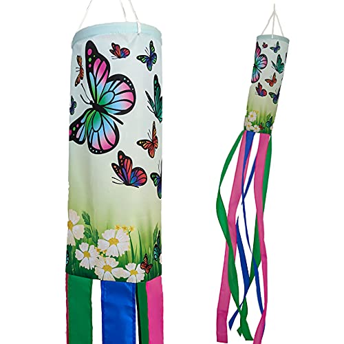 Madrona Brands Butterfly Windsock - Durable Outdoor Hanging Decoration for Garden, Yard, Patio, Deck, and More 60-inch