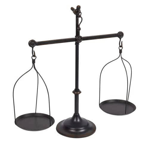 Creative Co-Op Decorative Distressed Vintage Metal Scale with Bird Finial, Bronze