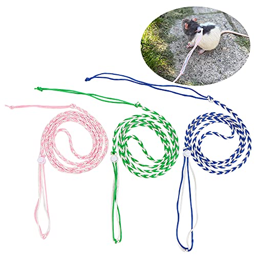 3 Pack Adjustable Hamster Leash Harness for Chinchilla Rabbit Hamster Guinea Pig Squirrel Small Animal