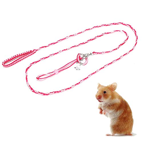 Jeanoko Small Pet Animal Leash Harness Convenient for Sugar Glider Squirrel for Small Pet Adjustable Hamster Leash Harness for Rats Ferret Mouse Squirrel Small Animal (Pink)