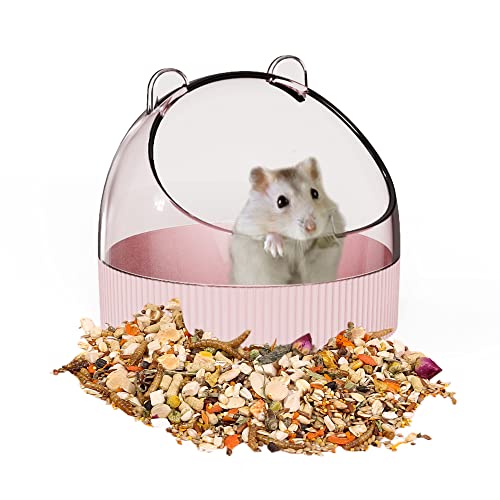 Tafit Cute Hamster Food Bowl Small Animals Food Dish Syrian Dwarf Hamsters Guinea Pigs Hedgehogs Gerbils Mice Rats Anti-Spill Feeding Bowl Dish, Pink