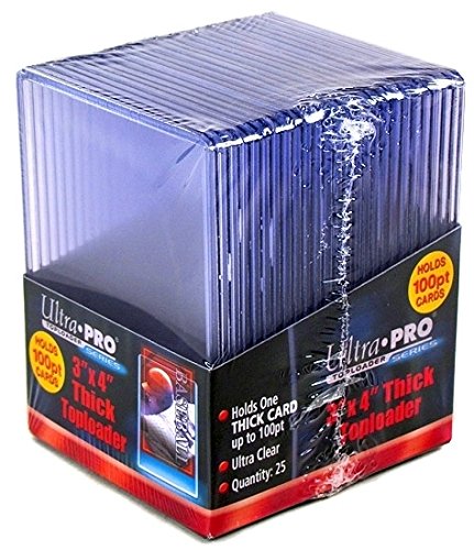 2 Ultra Pro 100pt Top Loaders - 25 100 Pt Toploaders Per Pack (50 Total) - Thick Baseball, Football, Basketball, Hockey, Gaming