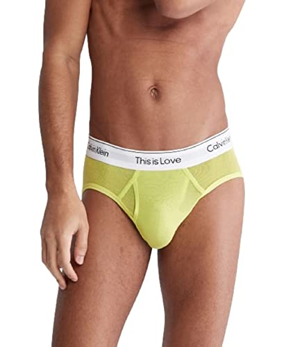 Calvin Klein Men's This is Love Pride Mesh Underwear, Lemon Lime