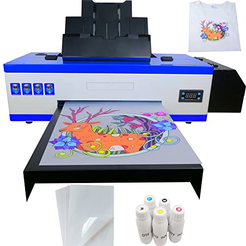 PUNEHOD A3 DTF Printer,L1800 T-Shirt Transfer Printer with White Ink Circulatory for DIY Direct Print T-Shirts, Hoodie,Fabrics (DTF Printer)