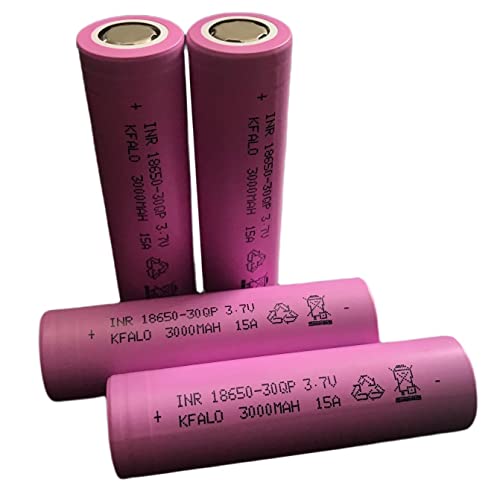 SOOCOOL Authentic KFALO 30QP, 3.7V Flat Top Real 3000mAh 3.7V Rechargeable (4 Pack)